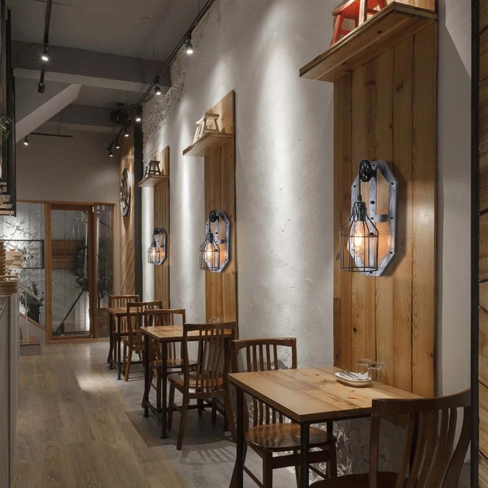 Farmhouse Wall Light Fixture Sconce Vintage Industrial Rustic Metal Wall Lamp 5