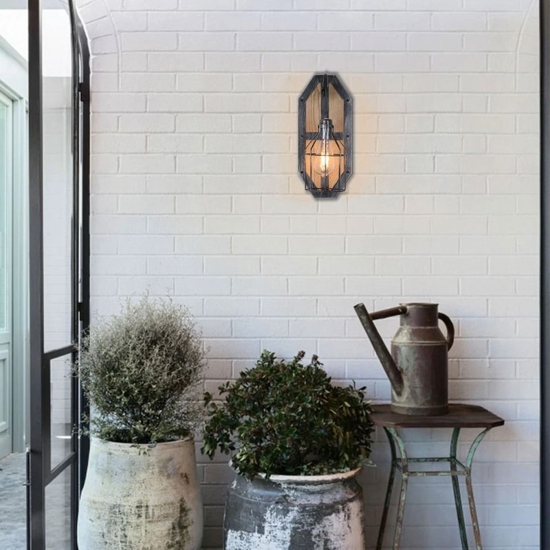 Farmhouse Wall Light Fixture Sconce Vintage Industrial Rustic Metal Wall Lamp 6