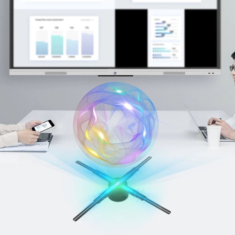 LED Hologram Fan Display Projector With Remote High Impact Visual Advertising 1