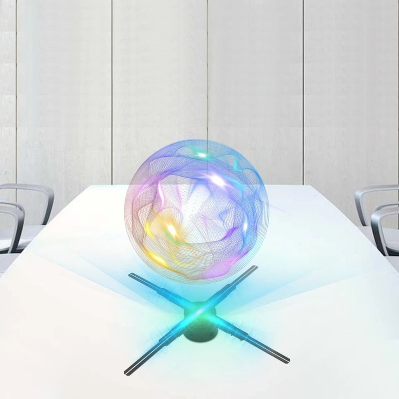 LED Hologram Fan Display Projector With Remote High Impact Visual Advertising 4