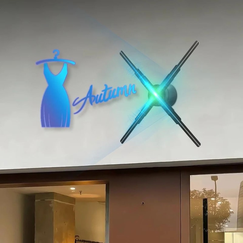 LED Hologram Fan Display Projector With Remote High Impact Visual Advertising 5