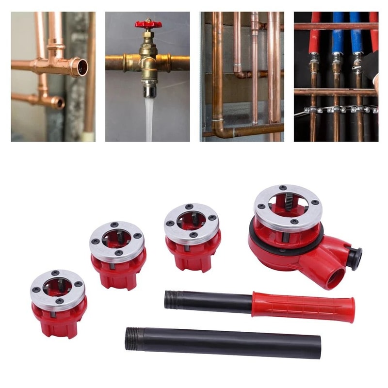 Pipe Threader Set With Handle Ratchet And Dies For Pipe Threading 1
