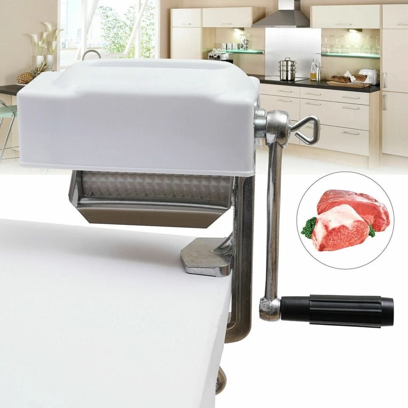 Manual Meat Tenderizer Hand Crank Steak Cuber Machine For Home Kitchen And Butcher Prep 10