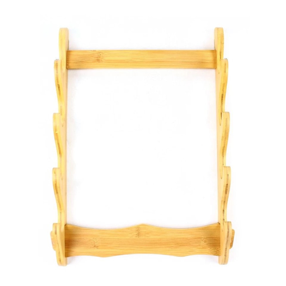 Tier Bamboo Wall Mount Sword Display Rack For Katanas And Collectibles 3