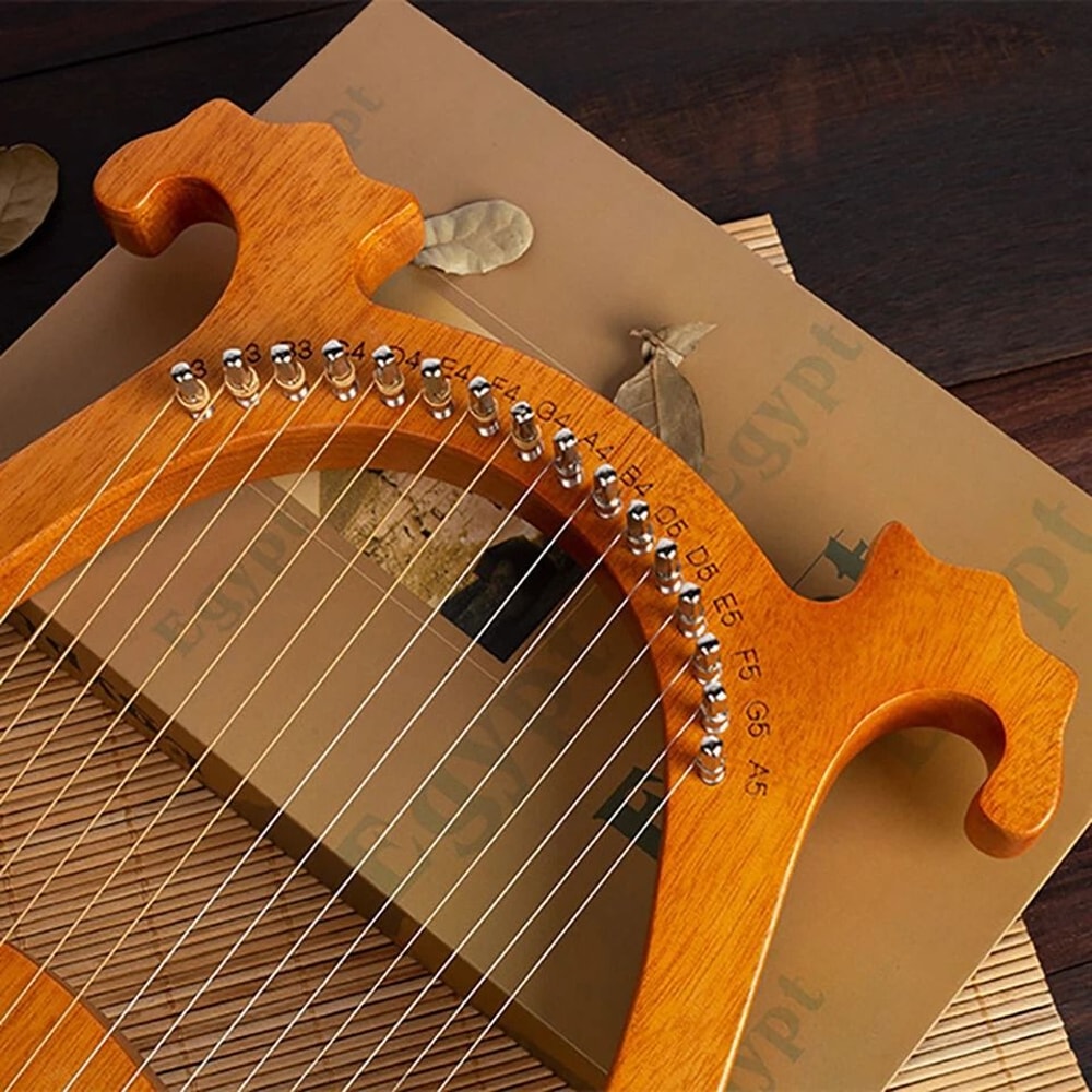 String Mahogany Lyre Harp Beginner Instrument 4