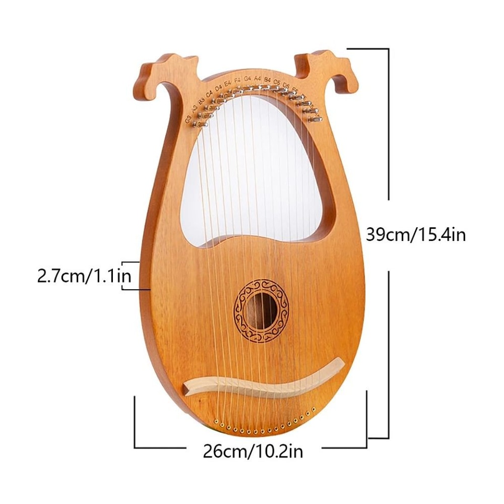 String Mahogany Lyre Harp Beginner Instrument 5