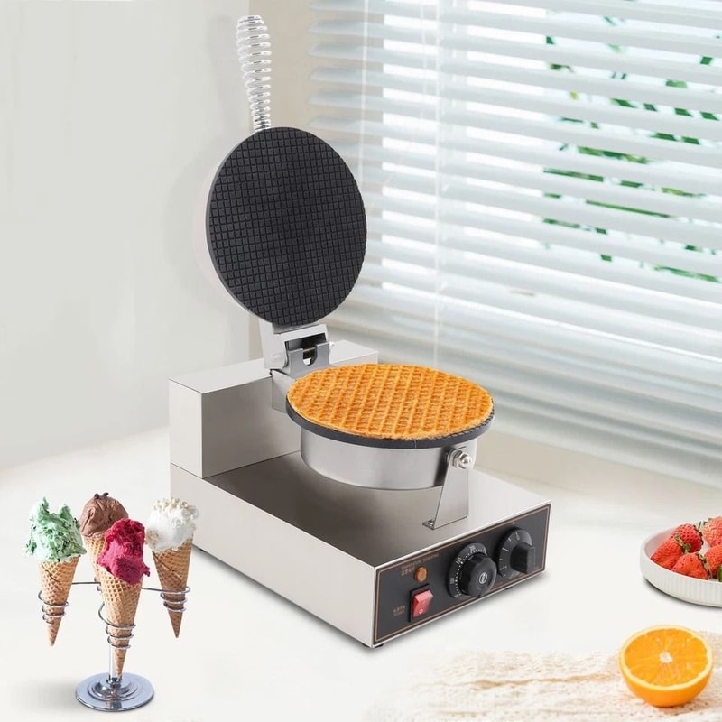 Commercial Waffle Cone Maker Stainless Steel Ice Cream Cone Machine 7