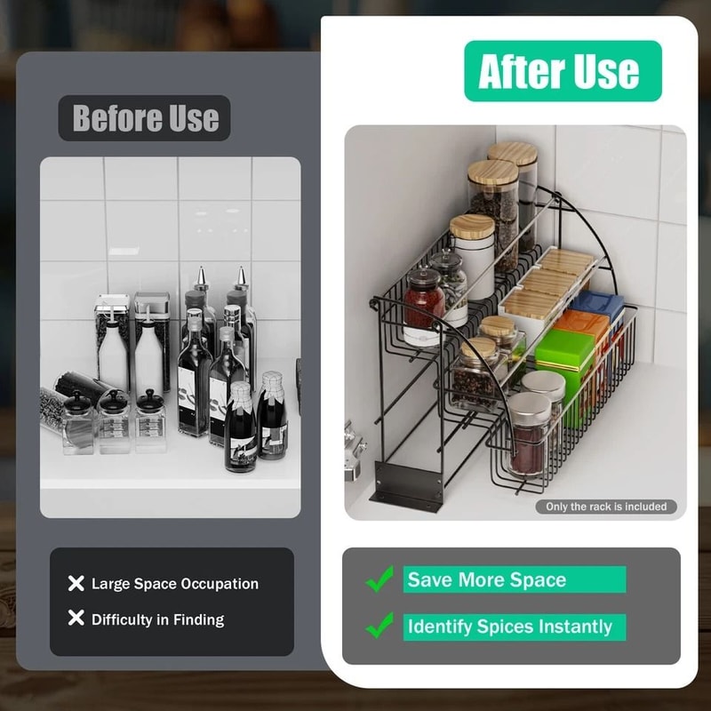 Pull Down Spice Rack Organizer For Cabinet Kitchen Storage 5