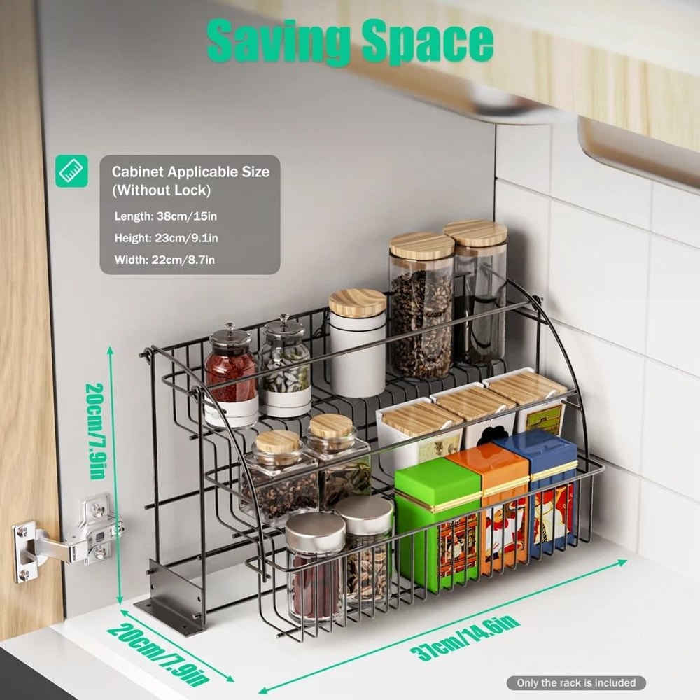 Pull Down Spice Rack Organizer For Cabinet Kitchen Storage 6