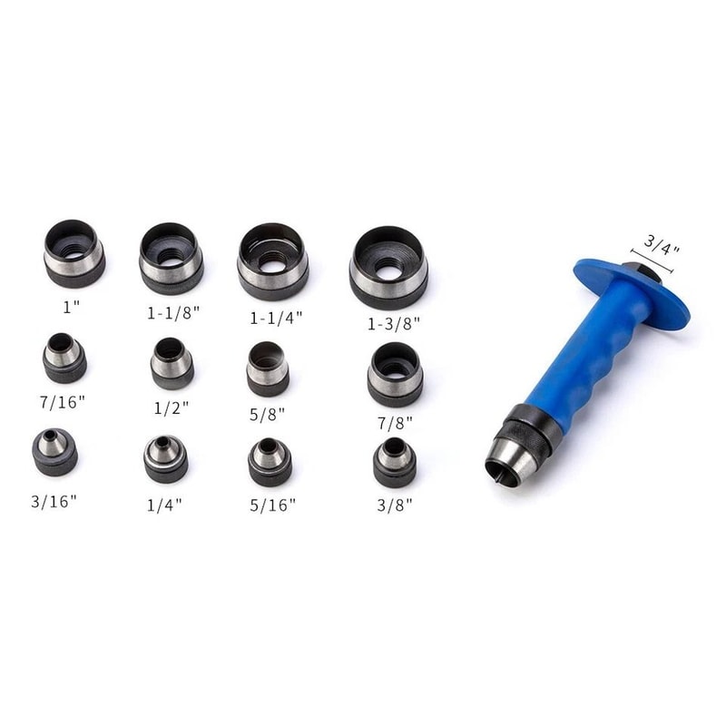Hollow Punch Tool Set For Leather Gasket Rubber Hole Cutting 5