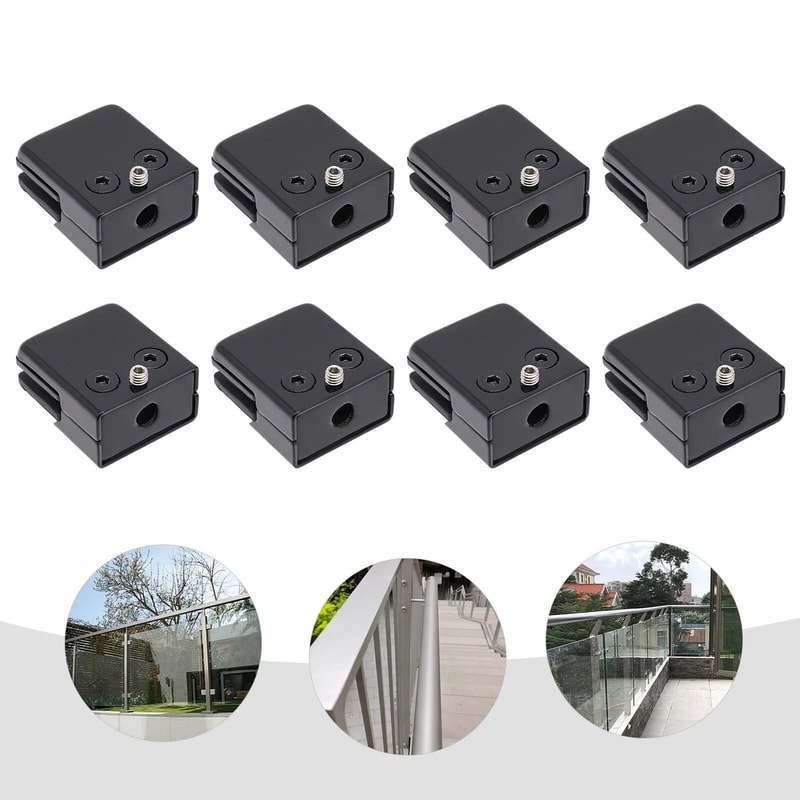 Stainless Steel Glass Clamps Black Glass Clamp Clips For Glass 0