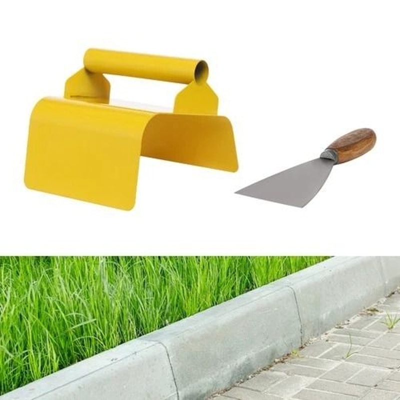Professional Stainless Steel Concrete Curbing Landscape Curb Trowel With Putty Knife 8