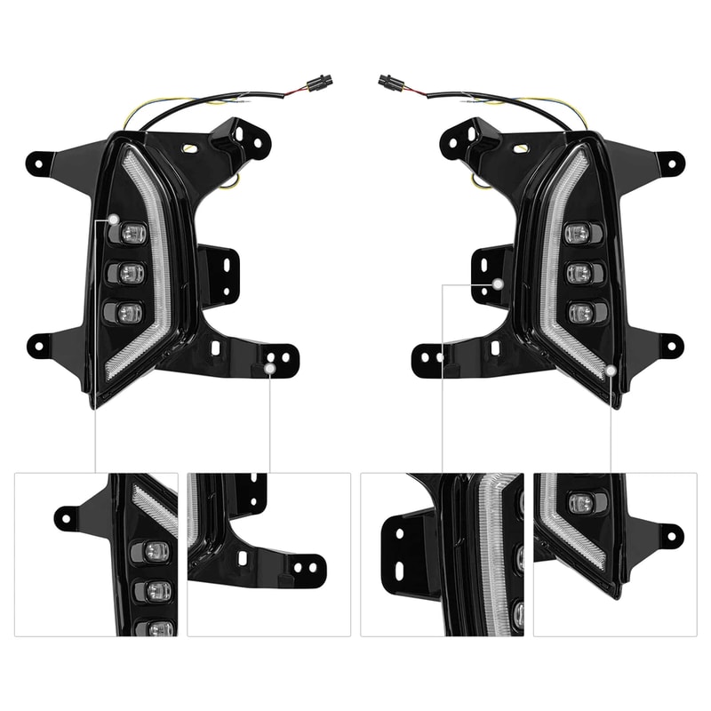 LED Fog Lights With Daytime Running Lights And Turn Signal Universal Fit For Vehicles 1