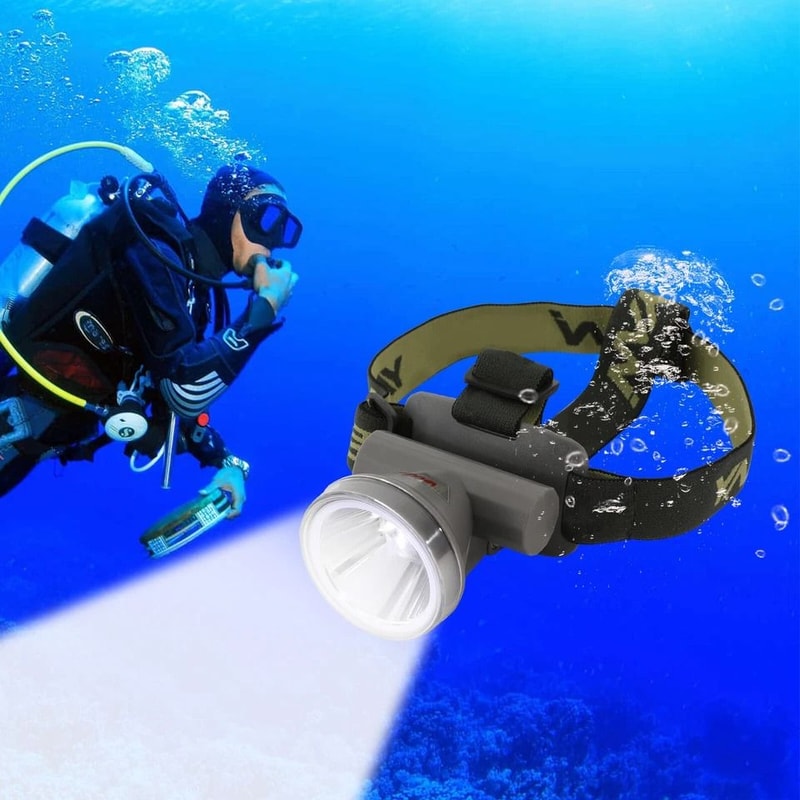 Rechargeable LED Underwater Diving Headlamp With Waterproof Hands Free Dive Headlight 2