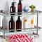 WallMounted Bathroom Shelf With Glass Countertop Towel Rack Stainless Steel Storage 0