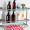 WallMounted Bathroom Shelf With Glass Countertop Towel Rack Stainless Steel Storage 0