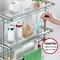 WallMounted Bathroom Shelf With Glass Countertop Towel Rack Stainless Steel Storage 5