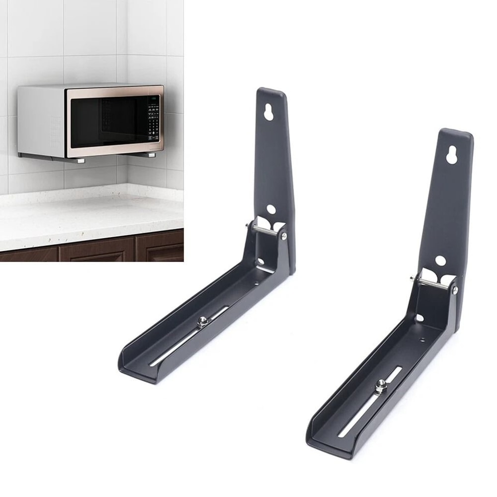 Heavy Duty Foldable WallMount Microwave Shelf Stainless Steel Brackets 9