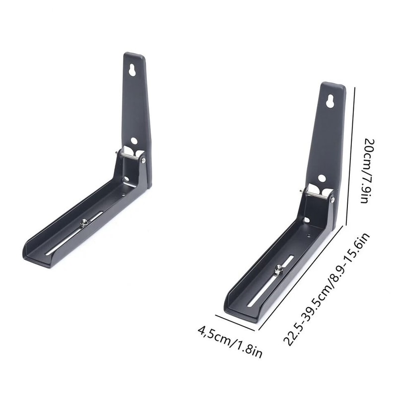 Heavy Duty Foldable WallMount Microwave Shelf Stainless Steel Brackets 2