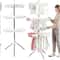 Premium Stainless Steel Clothes Drying Rack With Rotatable Arms For Hangers 0