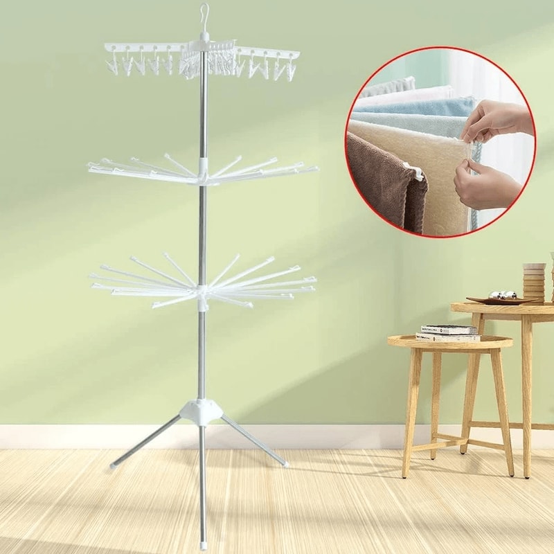 Premium Stainless Steel Clothes Drying Rack With Rotatable Arms For Hangers 1