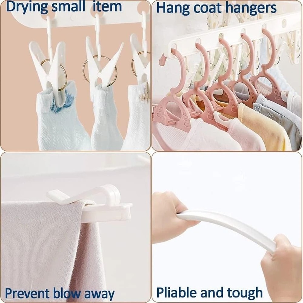 Premium Stainless Steel Clothes Drying Rack With Rotatable Arms For Hangers 3
