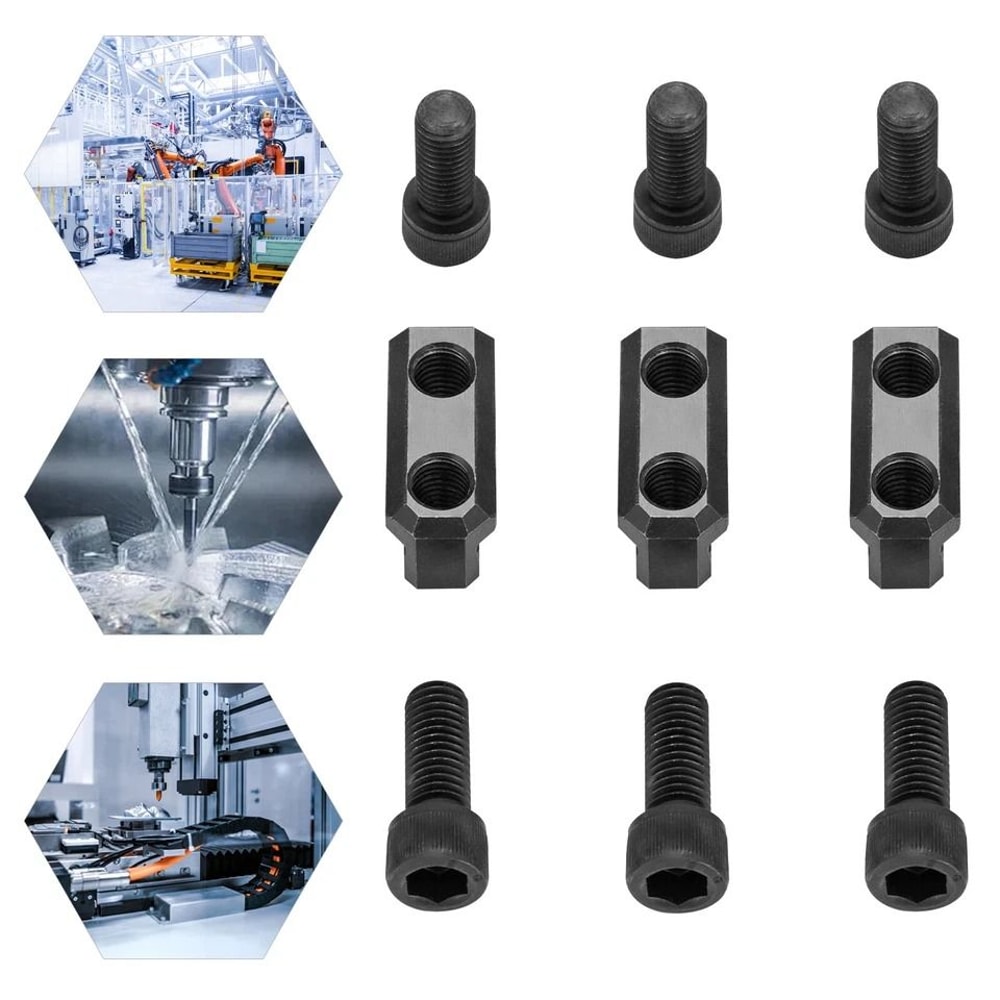 Premium Hollow Chuck T Nut Set For Lathe Steel High Hardness 2