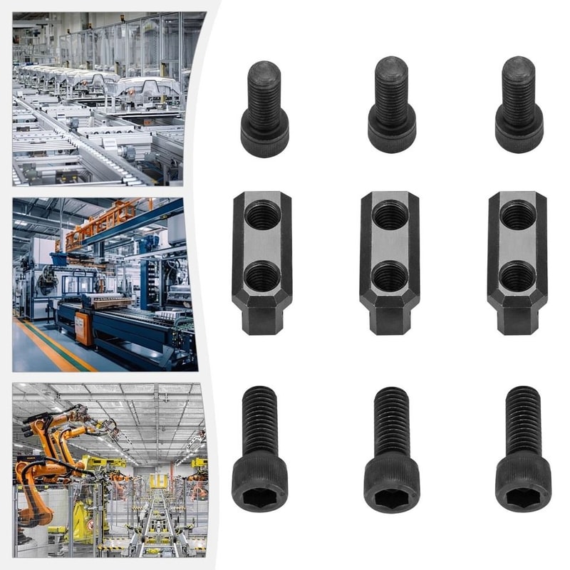 Premium Hollow Chuck T Nut Set For Lathe Steel High Hardness 3