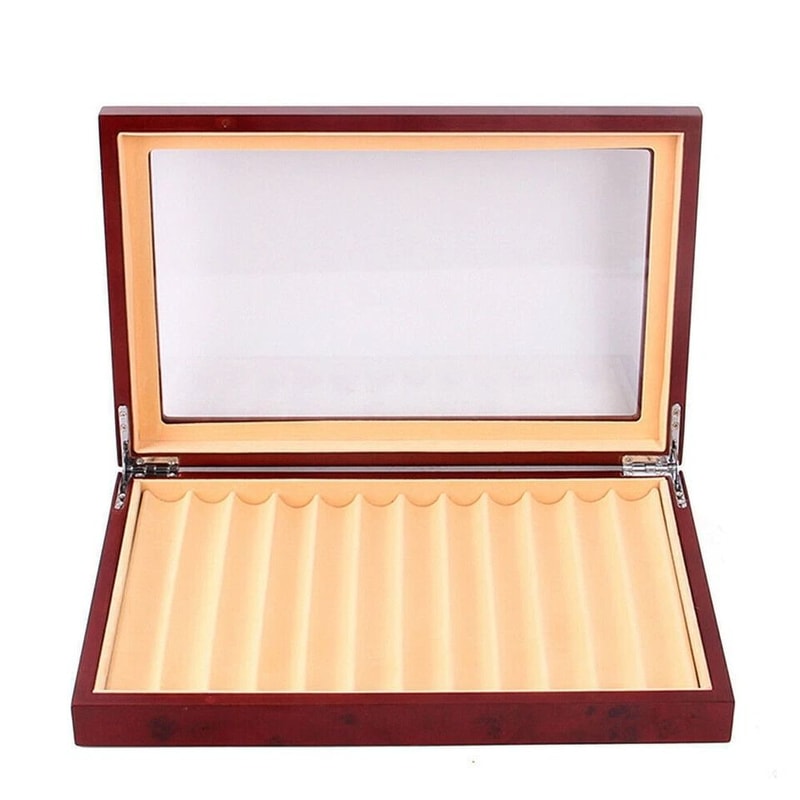 Premium Slot Wood Fountain Pen Display Case Collector Box Organizer 2
