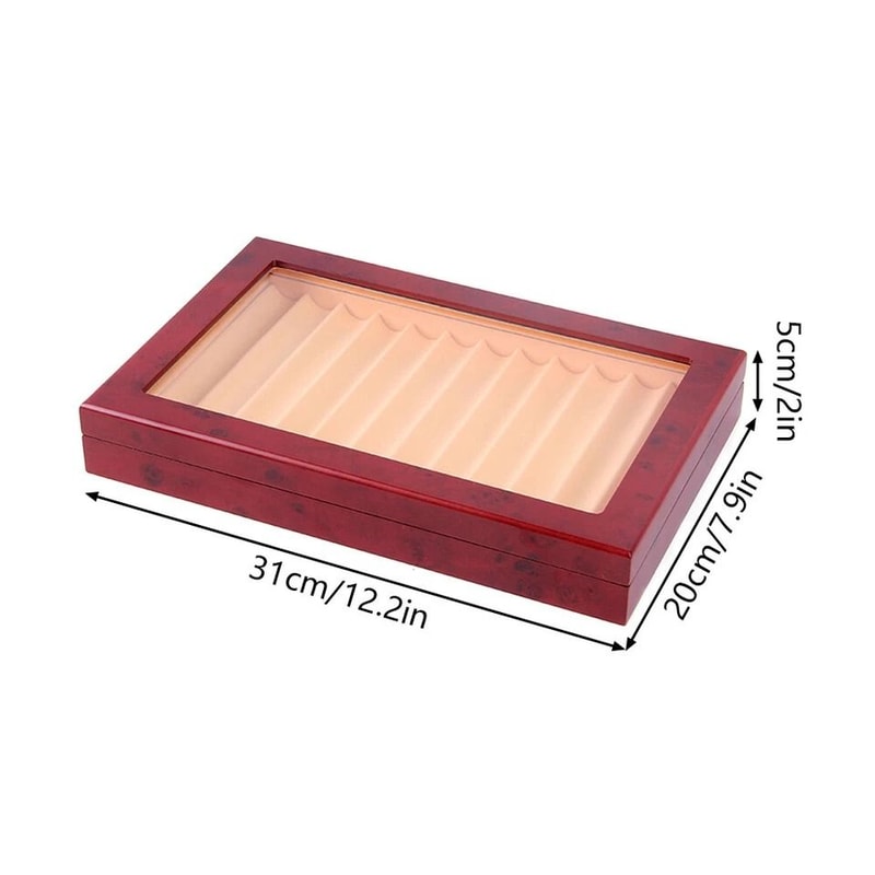 Premium Slot Wood Fountain Pen Display Case Collector Box Organizer 3
