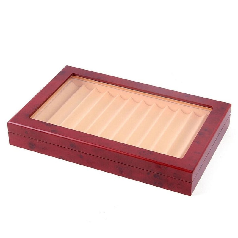 Premium Slot Wood Fountain Pen Display Case Collector Box Organizer 4