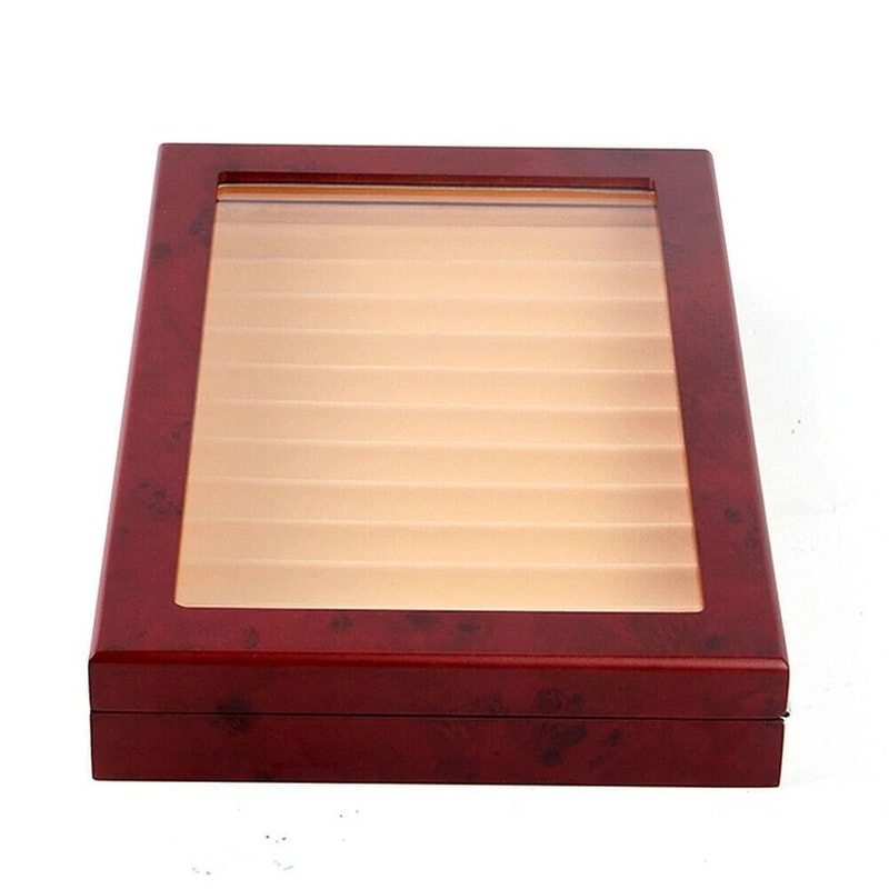 Premium Slot Wood Fountain Pen Display Case Collector Box Organizer 5