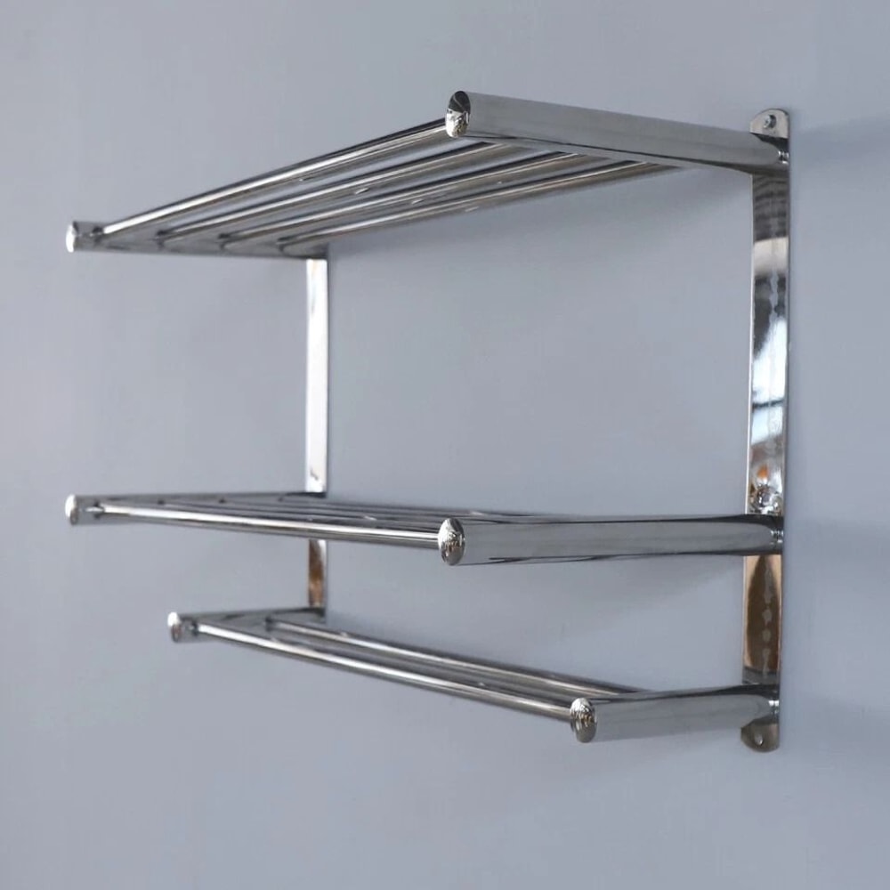 Premium Wall Mounted Stainless Steel Towel Rack Wall Mounted Towel Shelf For Organized Bathroom St 2