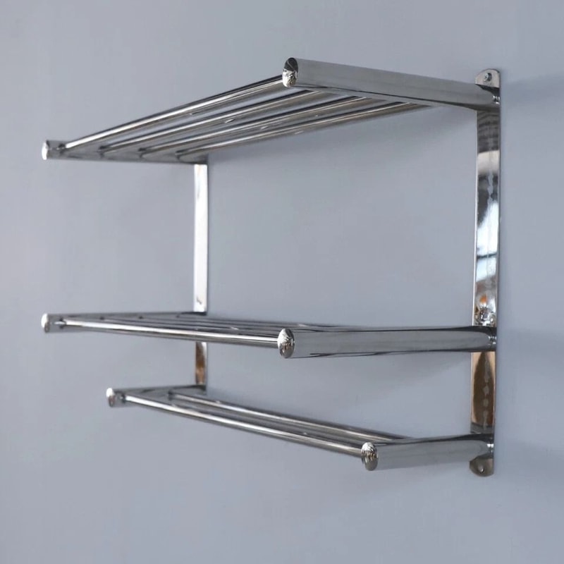 Premium Wall Mounted Stainless Steel Towel Rack Wall Mounted Towel Shelf For Organized Bathroom St 2