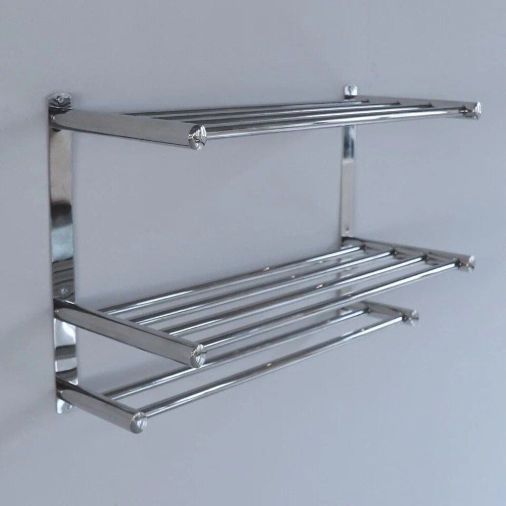 Premium Wall Mounted Stainless Steel Towel Rack Wall Mounted Towel Shelf For Organized Bathroom St 4