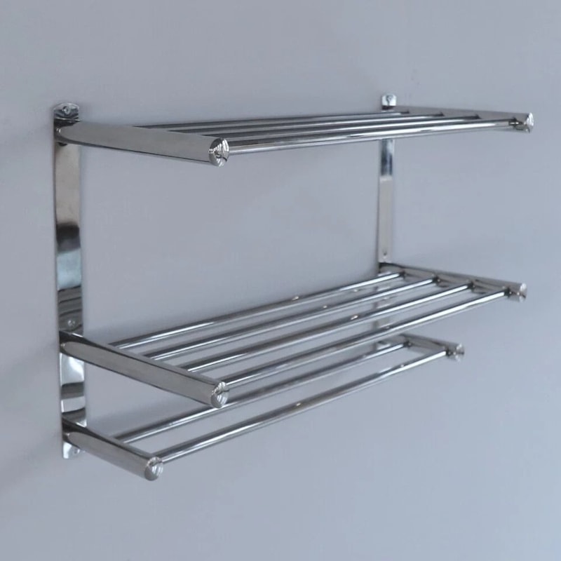 Premium Wall Mounted Stainless Steel Towel Rack Wall Mounted Towel Shelf For Organized Bathroom St 4