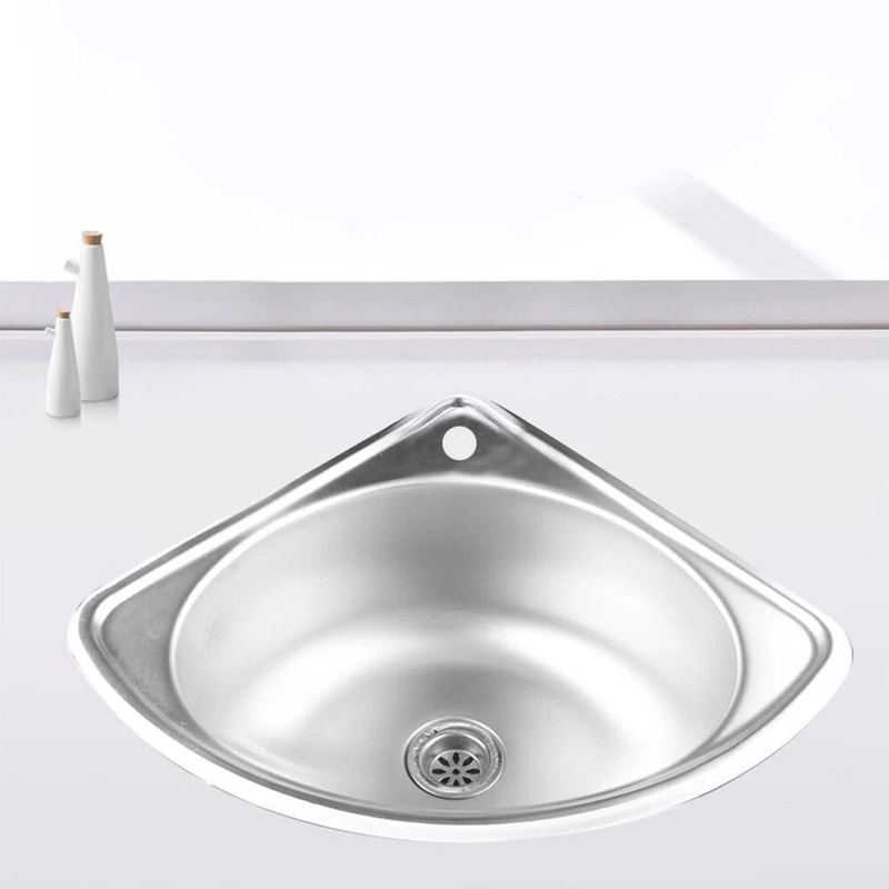 Modern Space Saving Stainless Steel Corner Wash Basin Wall Mounted Bathroom Sink 5
