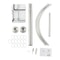 Adjustable UShaped Shower Rod NoDrill Stainless Steel Corner Curtain Rod 1