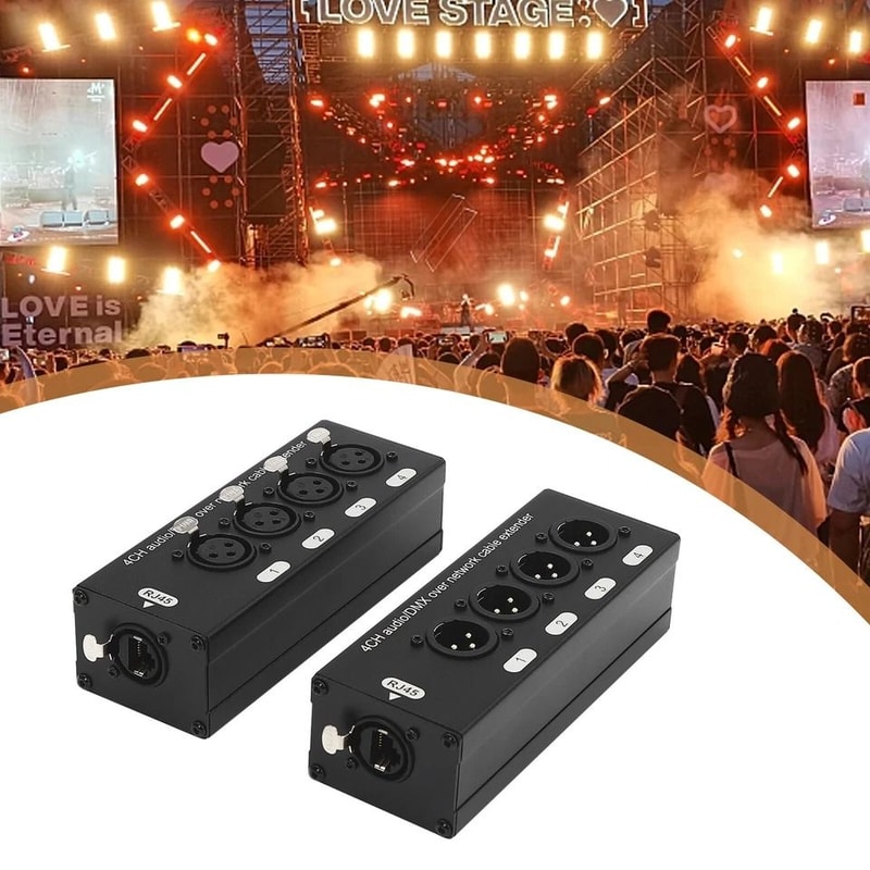 Premium Channel XLR To Ethercon Cable Extender Pro Audio Network Adapter Box 0