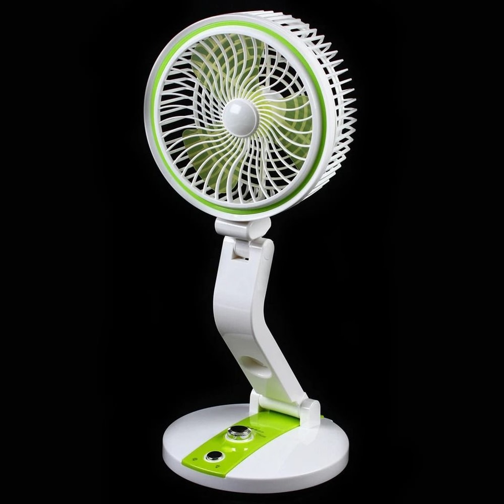 Portable Solar Rechargeable Fan With LED Light Adjustable Tilt 2