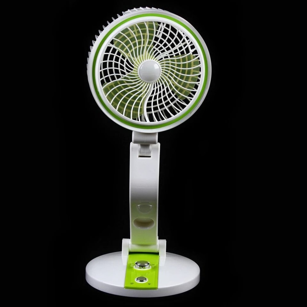Portable Solar Rechargeable Fan With LED Light Adjustable Tilt 3