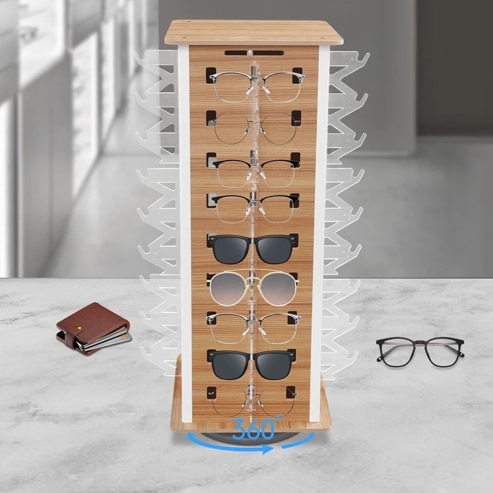 Rotating Sunglasses Display Rack Freestanding Eyeglass Organizer Stand 0