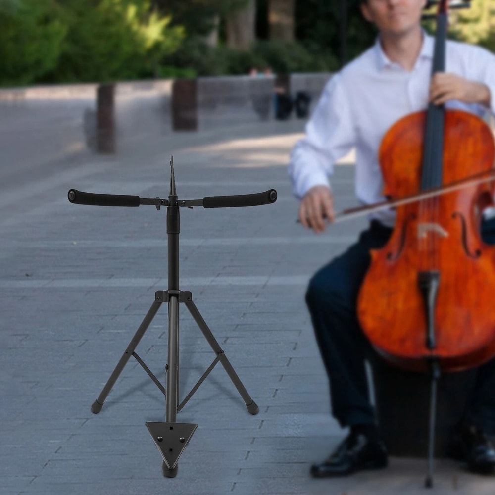 Professional Adjustable Cello Stand With Bow Hook Foldable Portable Support For All Cello Sizes 9