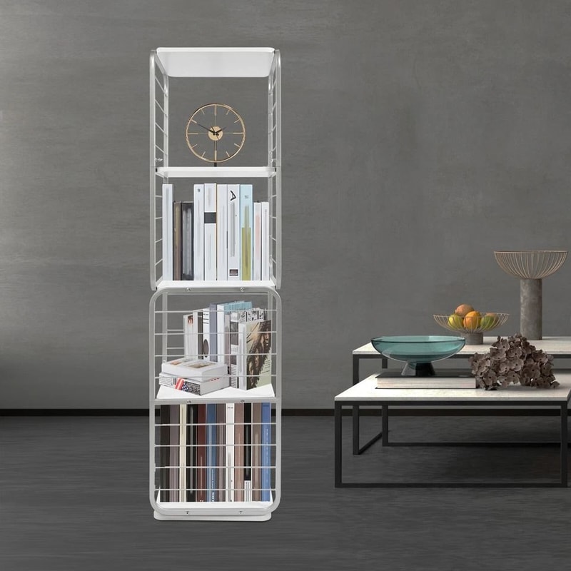 Rotating Bookshelf Organizer Space Saving Vertical Storage Tower 1