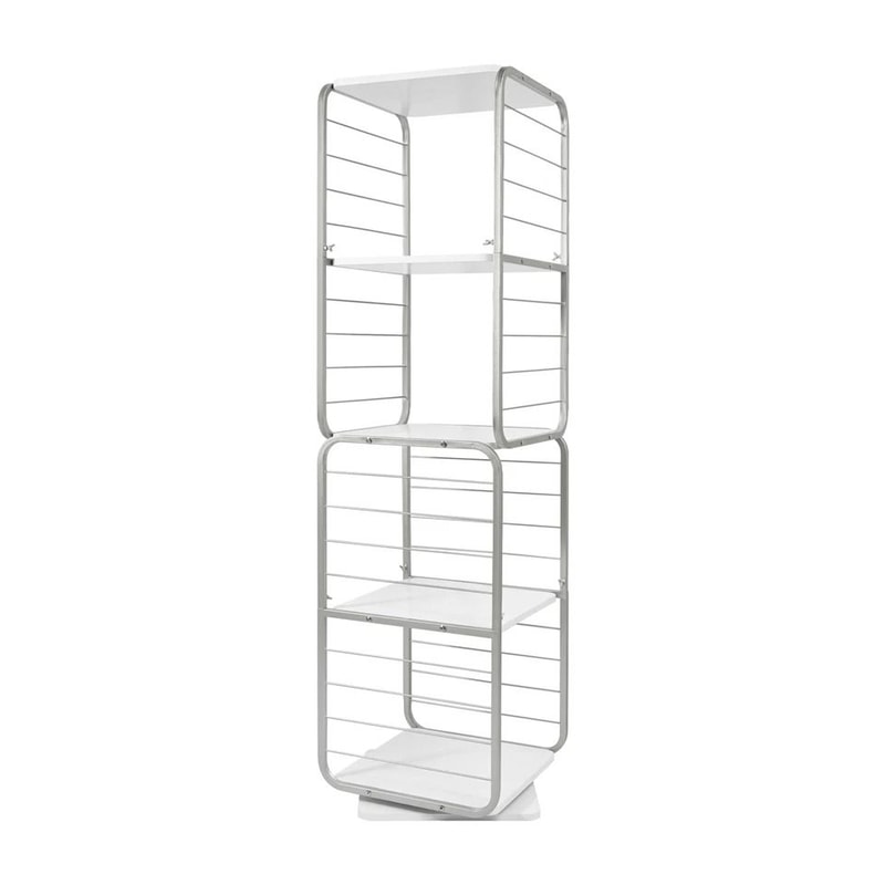 Rotating Bookshelf Organizer Space Saving Vertical Storage Tower 3