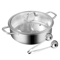 Premium Stainless Steel Dual Sided Shabu Hot Pot With Lid Induction Compatible Hot Pot 10