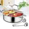 Premium Stainless Steel Dual Sided Shabu Hot Pot With Lid Induction Compatible Hot Pot 0