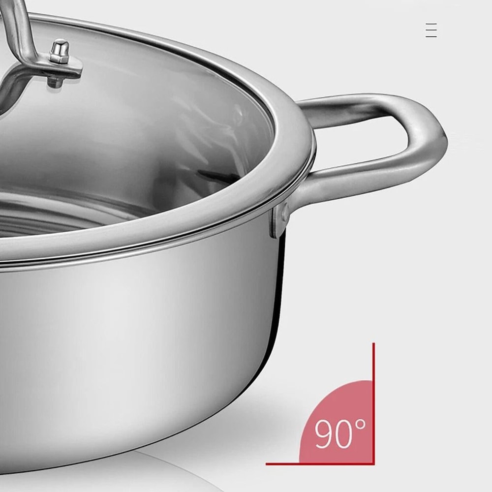 Premium Stainless Steel Dual Sided Shabu Hot Pot With Lid Induction Compatible Hot Pot 7