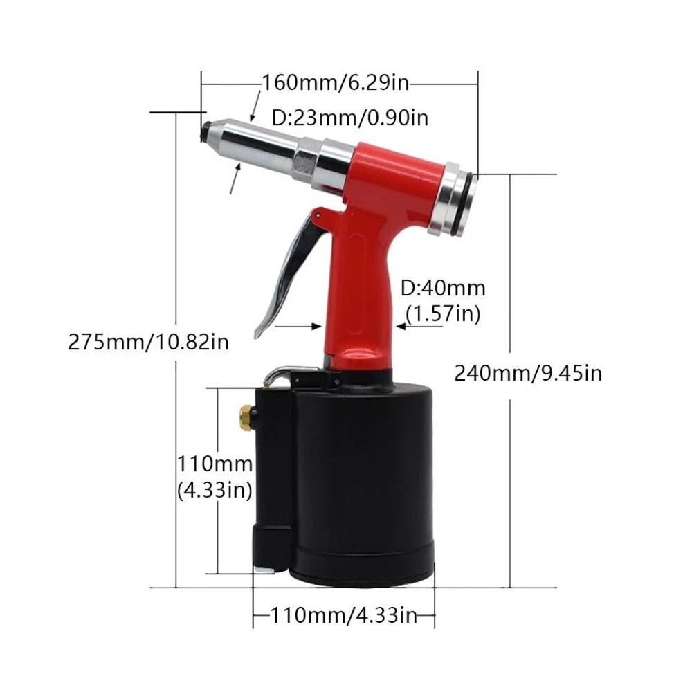 Air Powered Pneumatic Rivet Gun Air Hydraulic Pop Riveter Tool 1