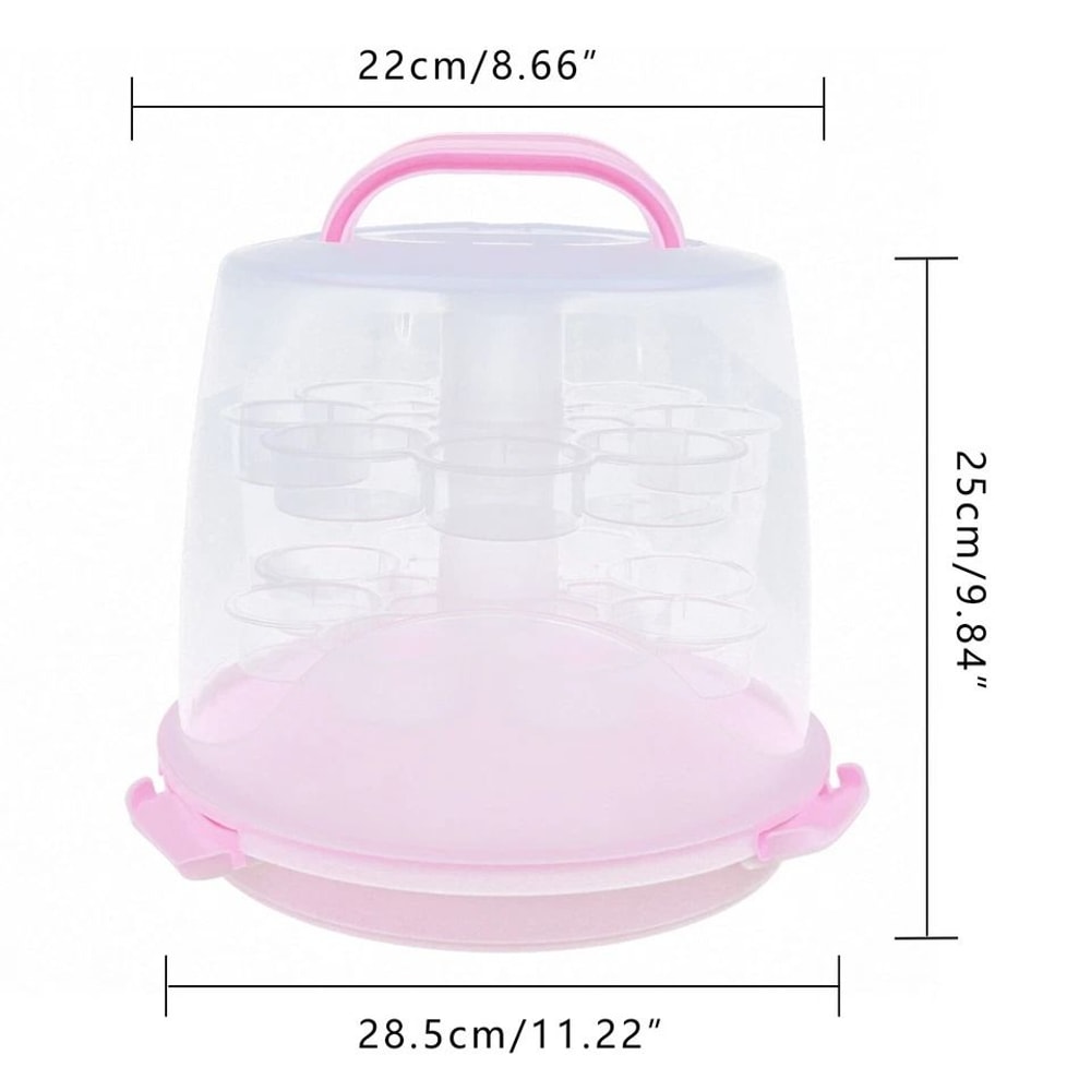 Cup Cupcake Dessert Carrier Portable Tier Cupcake Transporter With Secure Lid 1